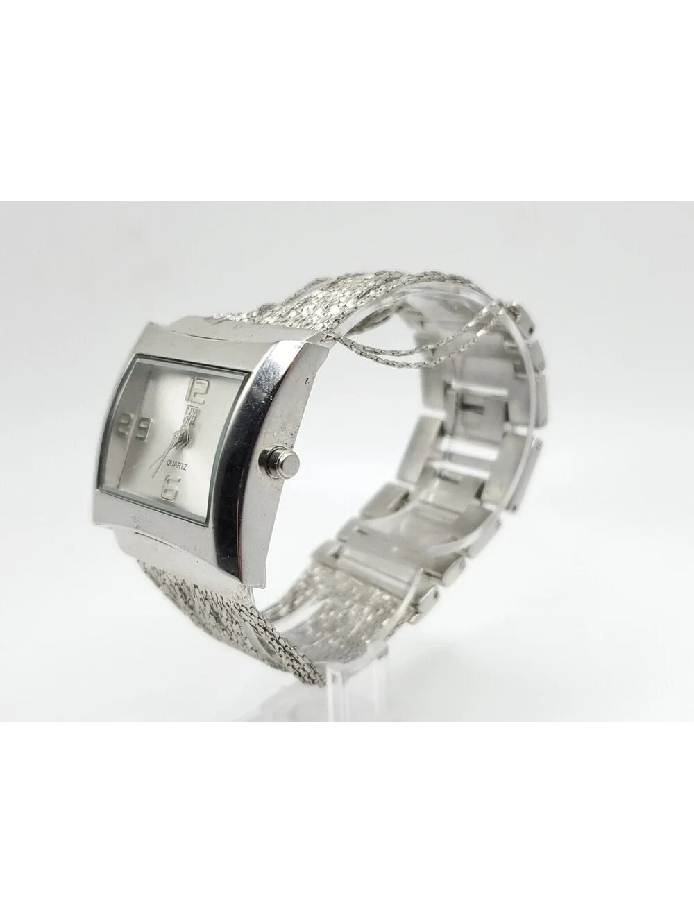 NY&C Quartz Womens Watch New Battery Silver Tone Chain Band 30mm